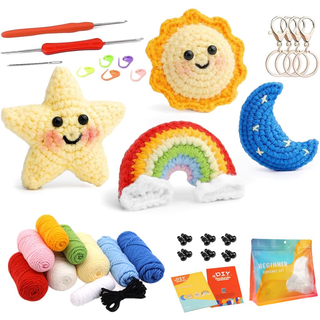 PATPAT DIY Crochet Kit Set of 4Pcs DIY Cartoon Stuffed Toy Crochet Material Kit with Tools and Tutorials Starter Friendly DIY Crochet Kit Crochet DIY Cartoon Crochet Pendent Material Kit DIY Gift PATPAT DIY Crochet Kit Set of 4Pcs DIY Cartoon Stuffed Toy Crochet Material Kit with Tools and Tutorials Starter Friendly DIY Crochet Kit Crochet DIY Cartoon Crochet Pendent Material Kit DIY Gift